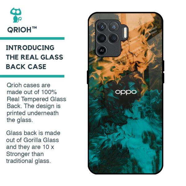 Watercolor Wave Glass Case for Oppo F19 Pro Cheap