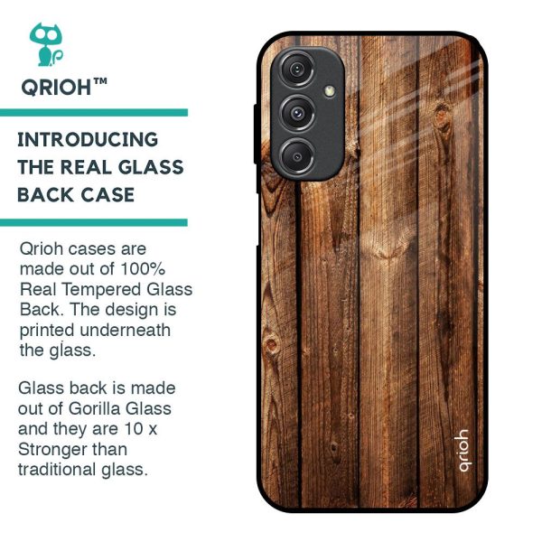 Timber Printed Glass Case for Samsung Galaxy M34 5G For Discount