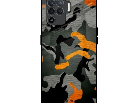 Camouflage Orange Glass Case For Oppo F19 Pro Supply