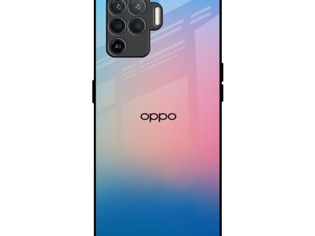 Blue & Pink Ombre Glass case for Oppo F19 Pro Online Sale