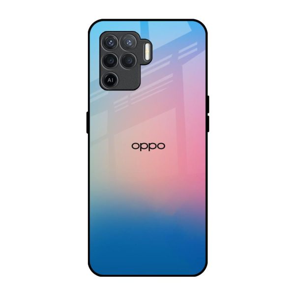 Blue & Pink Ombre Glass case for Oppo F19 Pro Online Sale