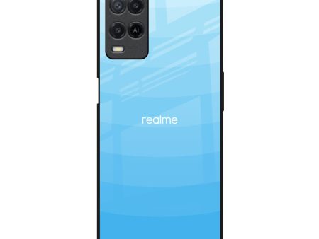 Wavy Blue Pattern Glass Case for Realme 8 For Cheap