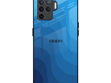 Blue Wave Abstract Glass Case for Oppo F19 Pro Supply