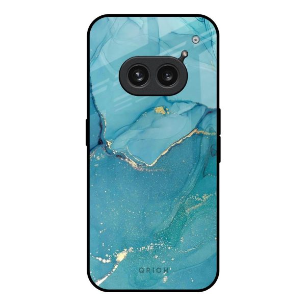 Blue Golden Glitter Glass Case for Nothing Phone 2a Plus Discount