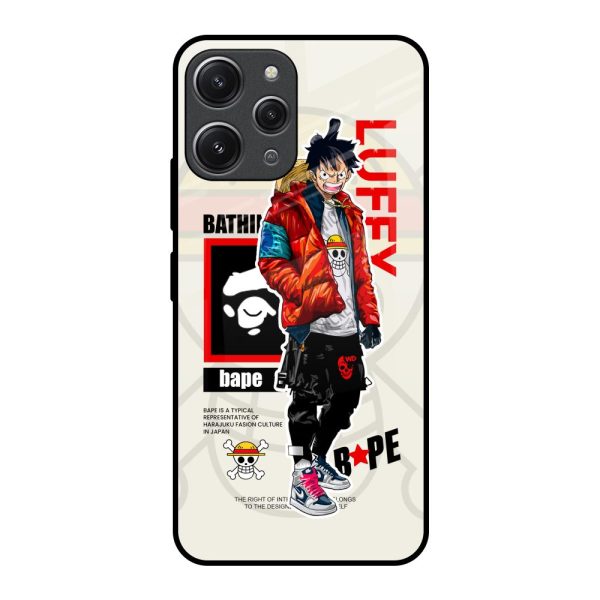 Bape Luffy Glass Case for Redmi 12 For Discount