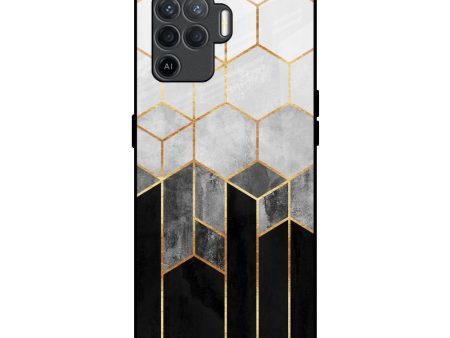 Tricolor Pattern Glass Case for Oppo F19 Pro Online Sale