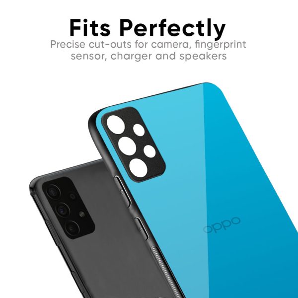 Blue Aqua Glass Case for Oppo A96 Cheap