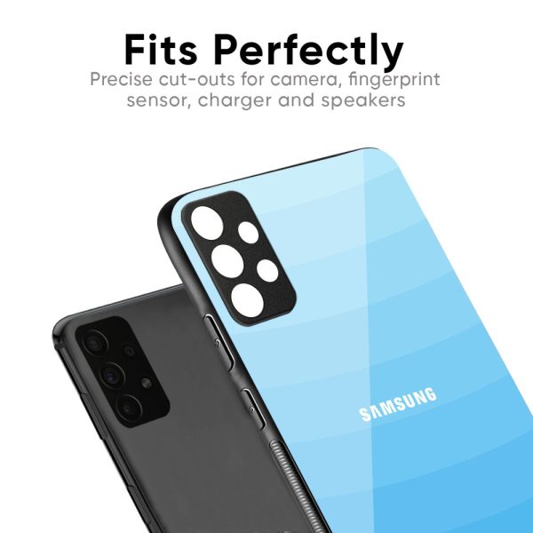 Wavy Blue Pattern Glass Case for Samsung Galaxy M34 5G Discount