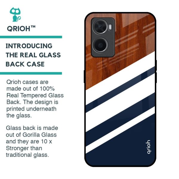 Bold Stripes Glass Case for Oppo A96 For Sale