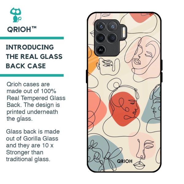 Abstract Faces Glass Case for Oppo F19 Pro For Discount