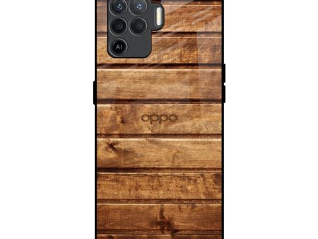 Wooden Planks Glass Case for Oppo F19 Pro Sale