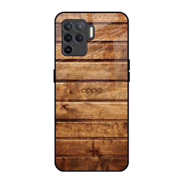 Wooden Planks Glass Case for Oppo F19 Pro Sale