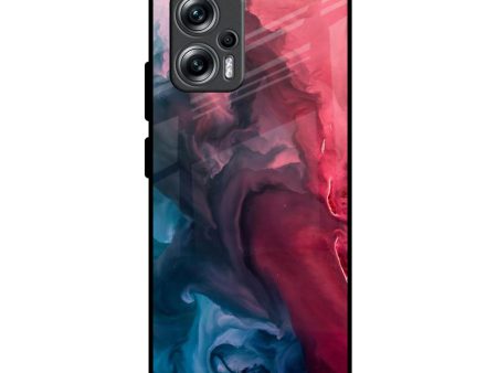 Blue & Red Smoke Glass Case for Redmi K50i 5G For Discount