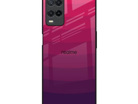 Wavy Pink Pattern Glass Case for Realme 8 Online Hot Sale