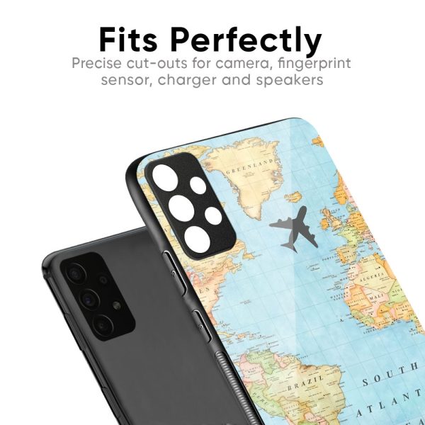 Travel Map Glass Case for Redmi K50i 5G Fashion