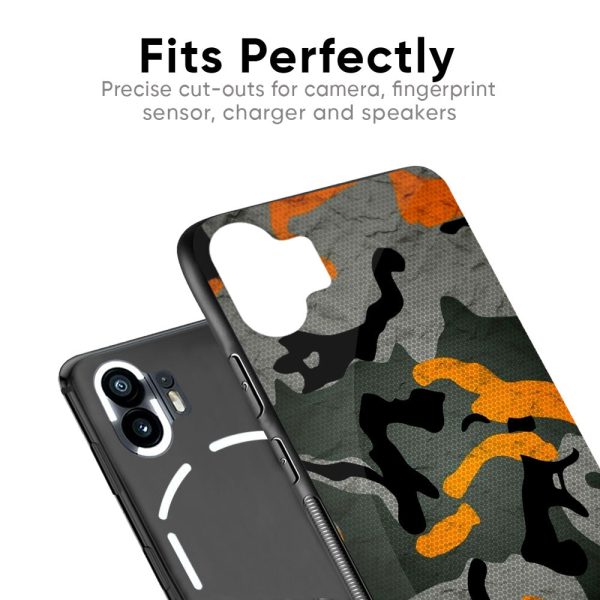 Camouflage Orange Glass Case For Nothing Phone 2a Plus For Sale