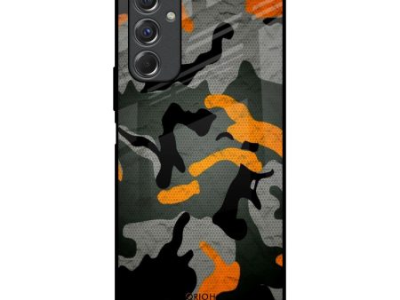 Camouflage Orange Glass Case For Samsung Galaxy F34 5G on Sale