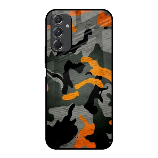 Camouflage Orange Glass Case For Samsung Galaxy F34 5G on Sale