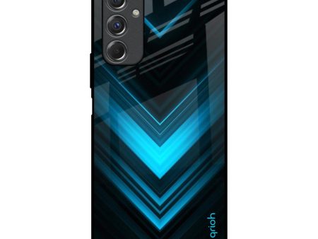 Vertical Blue Arrow Glass Case For Samsung Galaxy F34 5G Online