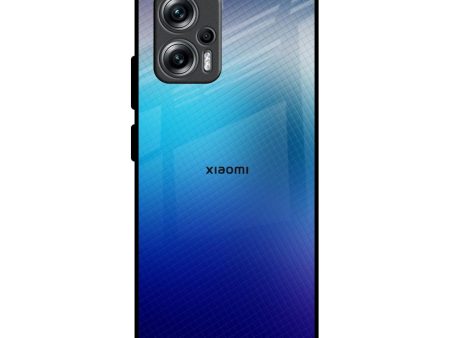 Blue Rhombus Pattern Glass Case for Redmi K50i 5G Online now