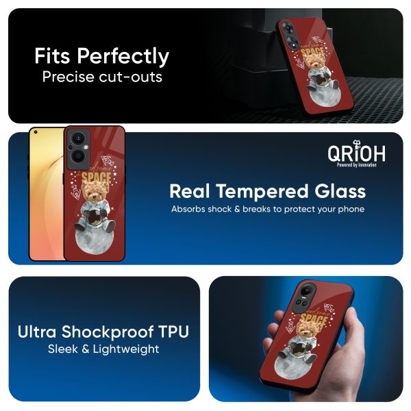 Astronaut Bear Glass Case for Oppo Reno8T 5G Supply