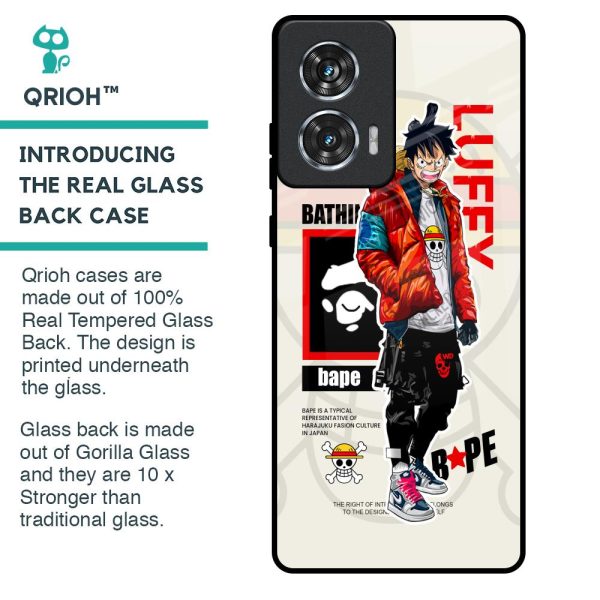 Bape Luffy Glass Case for Motorola Edge 50 Fusion 5G Online now