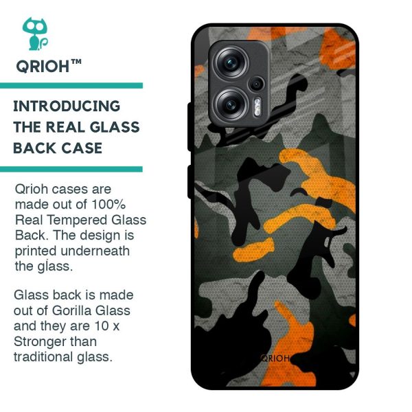 Camouflage Orange Glass Case For Redmi K50i 5G Online now