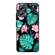 Tropical Leaves & Pink Flowers Glass Case for Redmi K50i 5G Hot on Sale