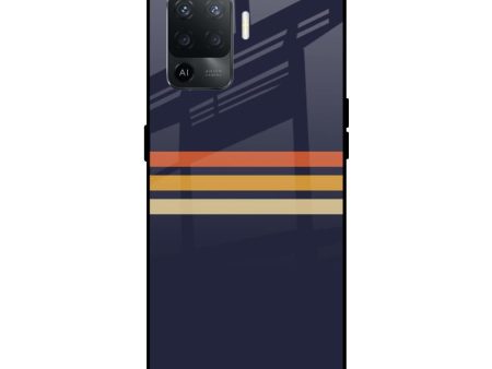 Tricolor Stripes Glass Case For Oppo F19 Pro Online Hot Sale