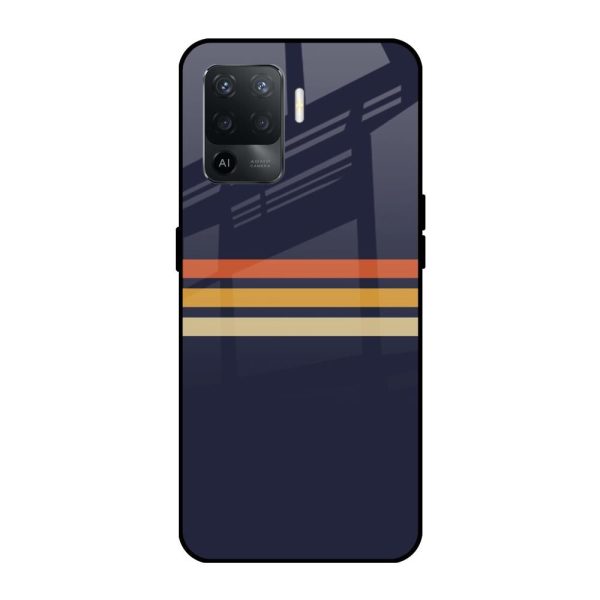 Tricolor Stripes Glass Case For Oppo F19 Pro Online Hot Sale