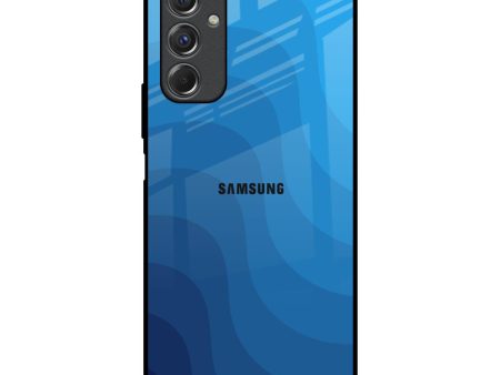 Blue Wave Abstract Glass Case for Samsung Galaxy F34 5G on Sale