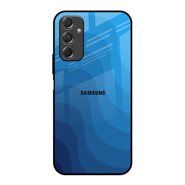 Blue Wave Abstract Glass Case for Samsung Galaxy F34 5G on Sale