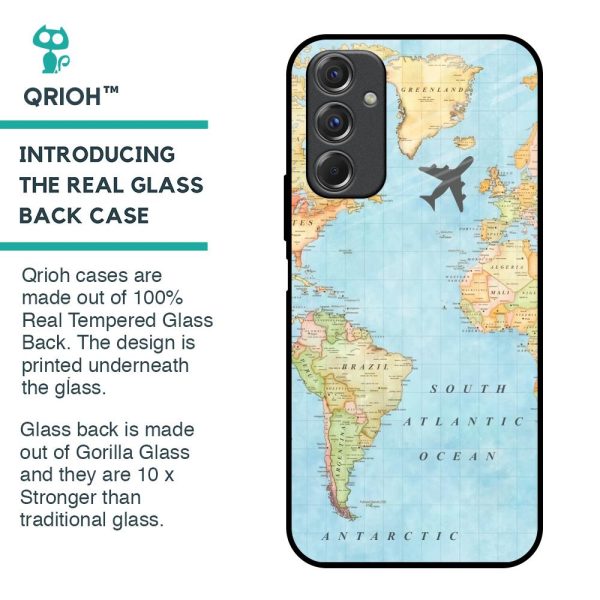 Travel Map Glass Case for Samsung Galaxy F34 5G Online Sale