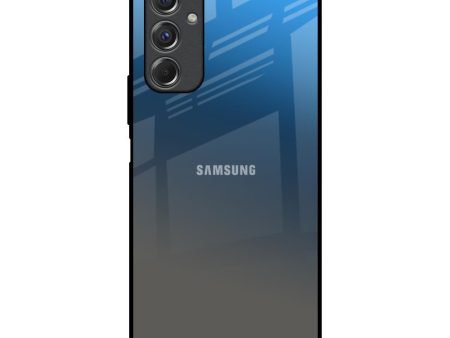 Blue Grey Ombre Glass Case for Samsung Galaxy F34 5G on Sale