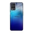 Blue Rhombus Pattern Glass Case for Realme 8 For Sale