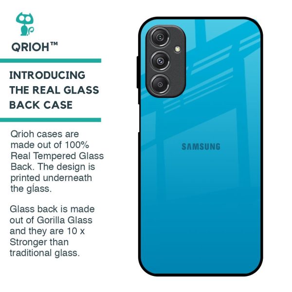 Blue Aqua Glass Case for Samsung Galaxy M34 5G For Cheap