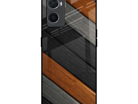 Tri Color Wood Glass Case for Oppo A96 For Cheap