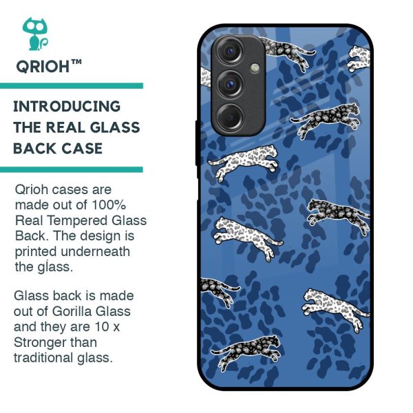 Blue Cheetah Glass Case for Samsung Galaxy F34 5G Online Sale