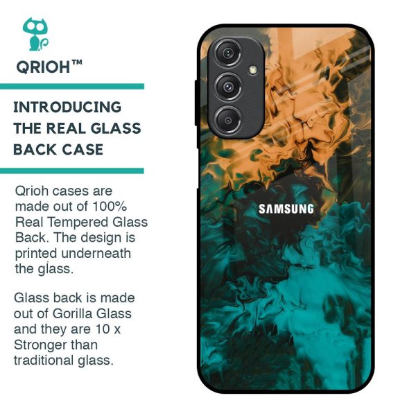 Watercolor Wave Glass Case for Samsung Galaxy M34 5G Supply