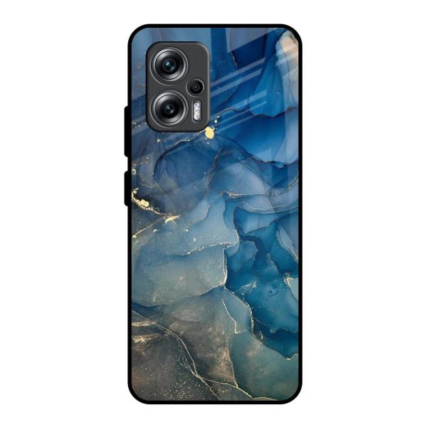 Blue Cool Marble Glass Case for Redmi K50i 5G Online now