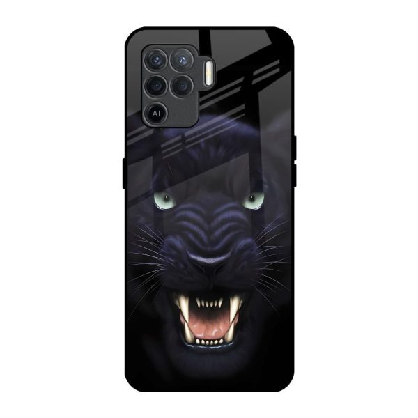 Angry Black Leopard Glass Case for Oppo F19 Pro For Discount