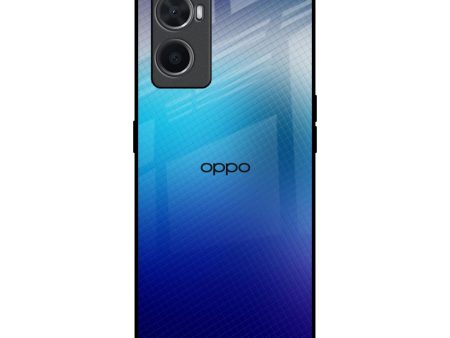 Blue Rhombus Pattern Glass Case for Oppo A96 Online Sale