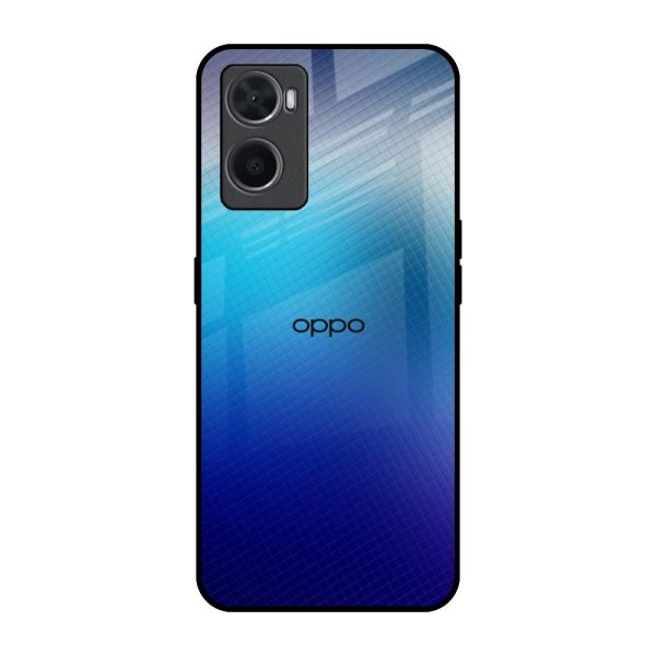 Blue Rhombus Pattern Glass Case for Oppo A96 Online Sale