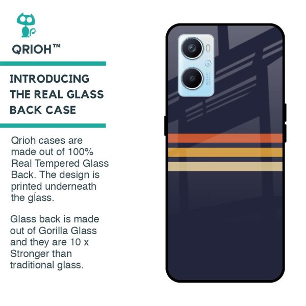 Tricolor Stripes Glass Case For Oppo A96 on Sale