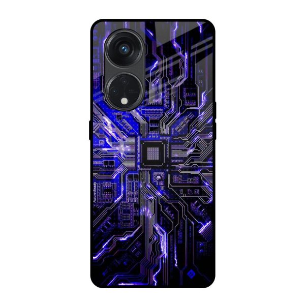 Techno Color Pattern Glass Case For Oppo Reno8T 5G For Cheap