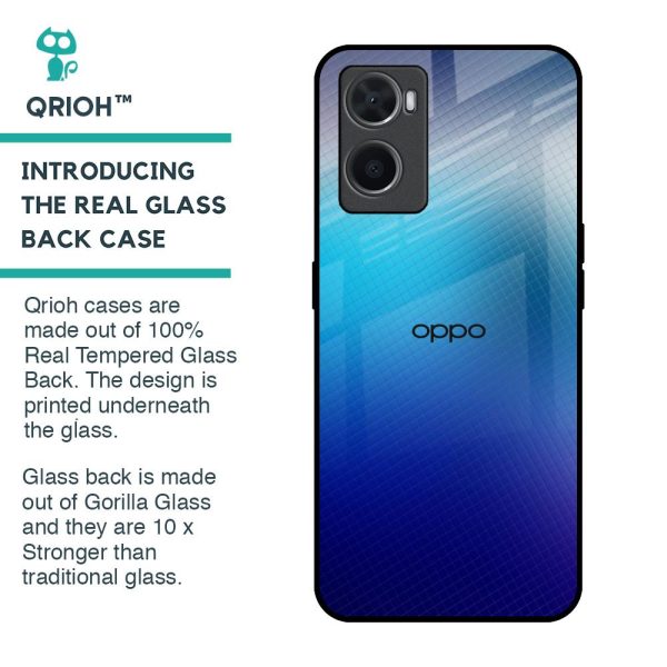 Blue Rhombus Pattern Glass Case for Oppo A36 Hot on Sale