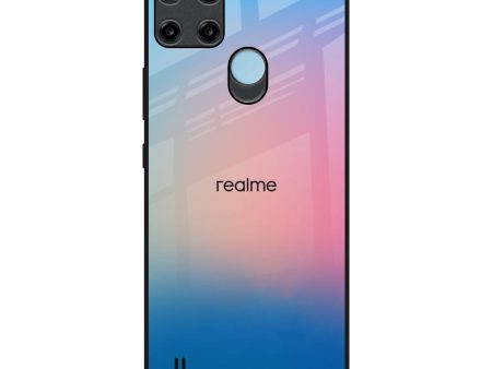 Blue & Pink Ombre Glass case for Realme C21Y For Sale