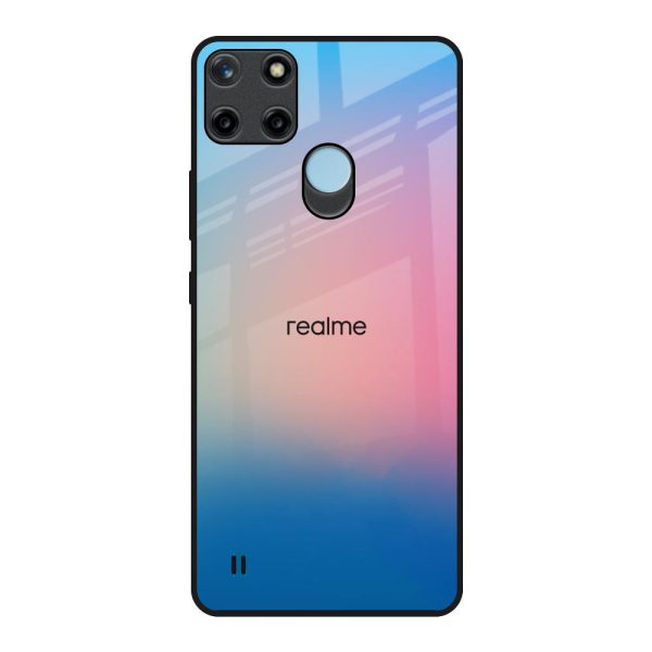 Blue & Pink Ombre Glass case for Realme C21Y For Sale