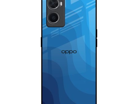 Blue Wave Abstract Glass Case for Oppo A36 For Sale