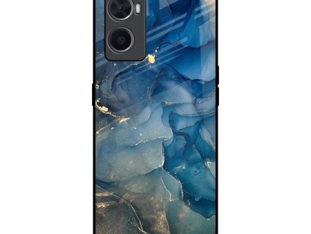 Blue Cool Marble Glass Case for Oppo A96 Cheap